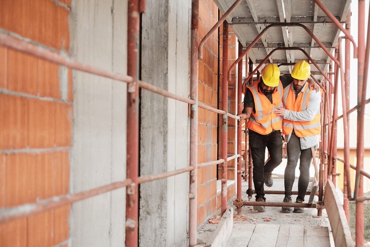 2 Construction workers navigating a Stronghold Engineering construction site